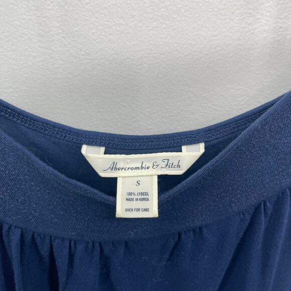 Y2K Abercrombie & Fitch Spaghetti Strap Tank‎ Top Womens Small Navy Blue Flowy - Picture 5 of 5